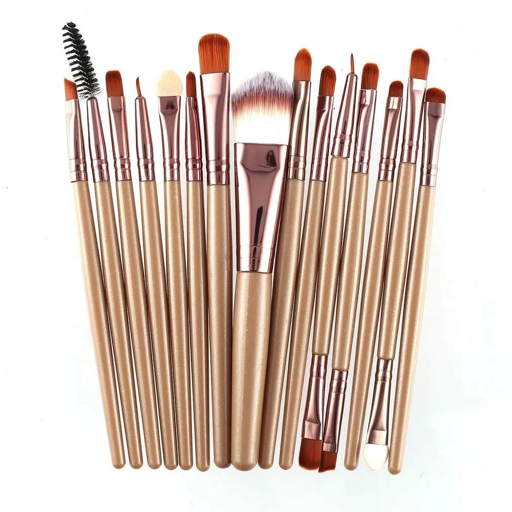 

15pcs Makeup Brushes Set Kits Eyelash Lip Foundation Powder Eye Shadow Brow Eyeliner Brush Cosmetic Make Up Brush Tool 2018 New