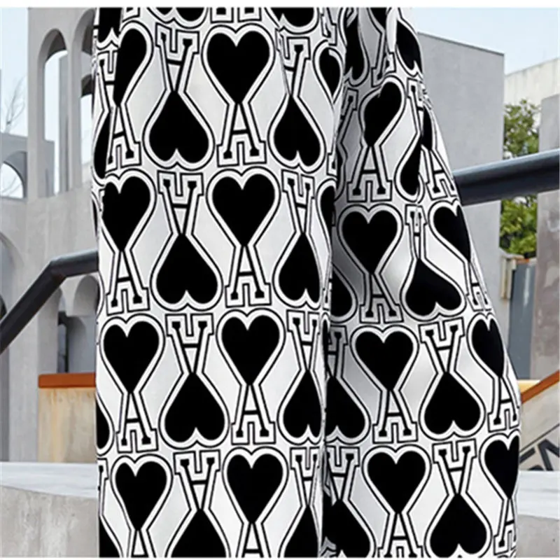 

Children's Casual Wide Leg Pants 2021 Spring New Teen Girls Heart Print Anti-Mosquito Pants Elastic Waist Trousers 4 To 13Yrs