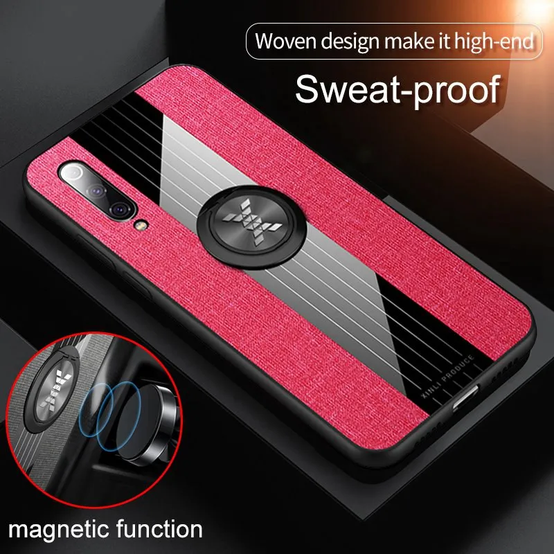 360 брендовый тканевый чехол для Redmi Note 7/8 Pro с металлическим кольцом автомобильный
