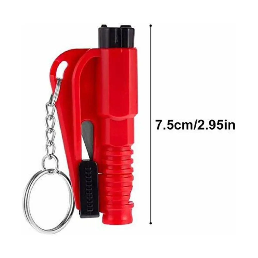 

1Pcs Portable Car Safety Hammer Spring Type Escape Hammer Window Breaker Punch Seat Belt Cutter Key Chain Auto Accessories New