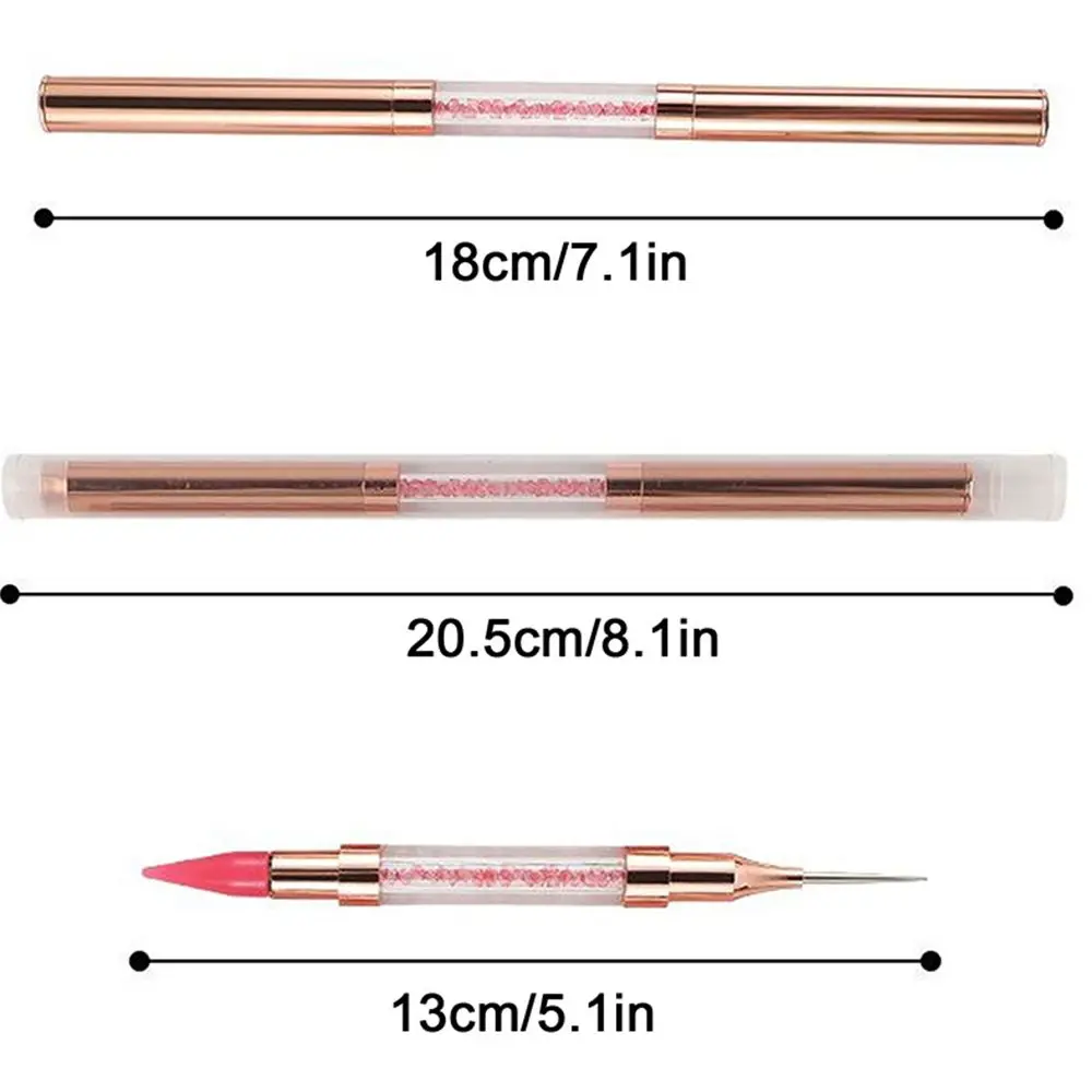 1 шт. акриловая металлическая двухсторонняя ручка для нанесения точек ногтей