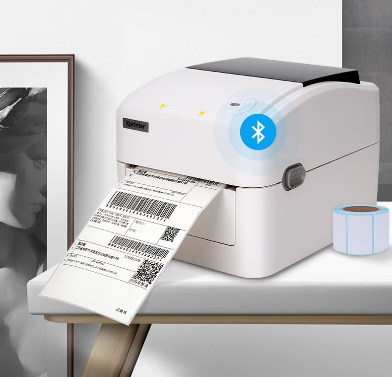 

152mm/s thermal label printer 25mm-115mm thermal shipping label printer thermal barcode printer support QR code for EXpress