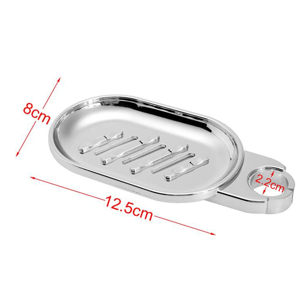 

ABS Sliver Soap Dish Holder Bathroom Shower Rail Soap Dish Box Holder Rod household Wall Mounted Bathroom Holder Stand