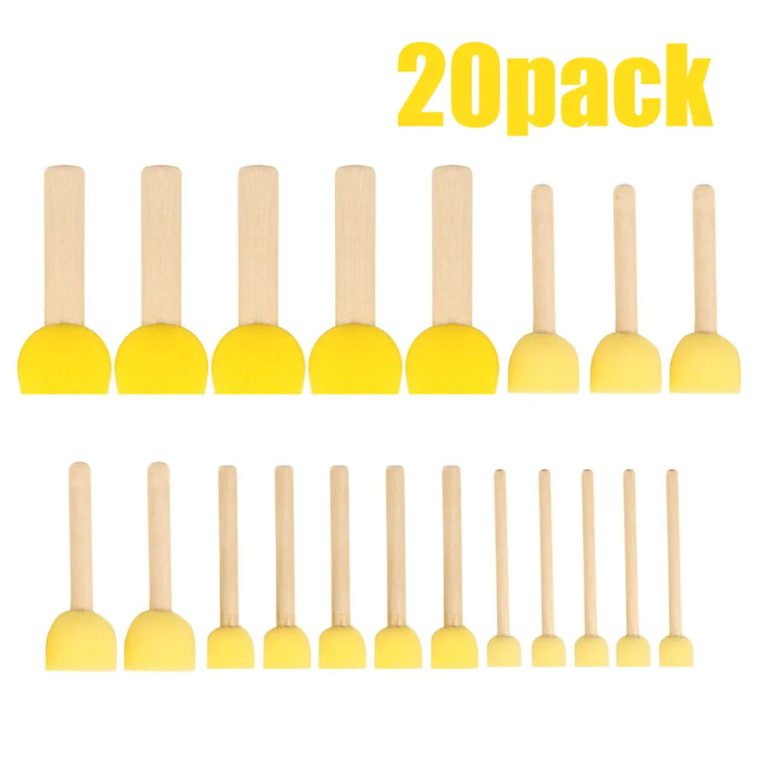 

Hot Sale Wooden Handle Sponge Stencil Brush Children Painting Graffiti For Children Drawing DIY Art Supplies