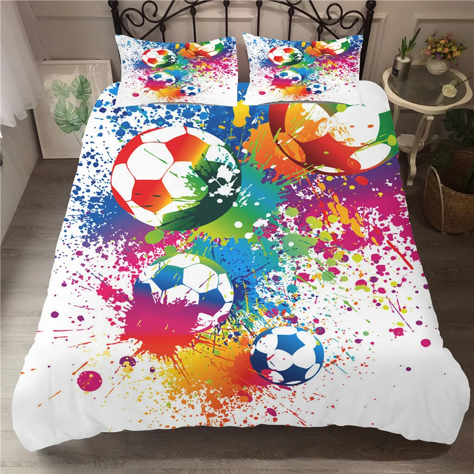 

Football Duvet Cover Soccer Football Bedding Sets Edredon Futbol Single Printed Luxury Child Kids NO Bed Sheets Covers Bed Linen