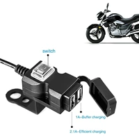 dual usb port waterproof motorcycle handlebar charger 5v 1a2 1a adapter power supply socket for phone mobile 9 90v