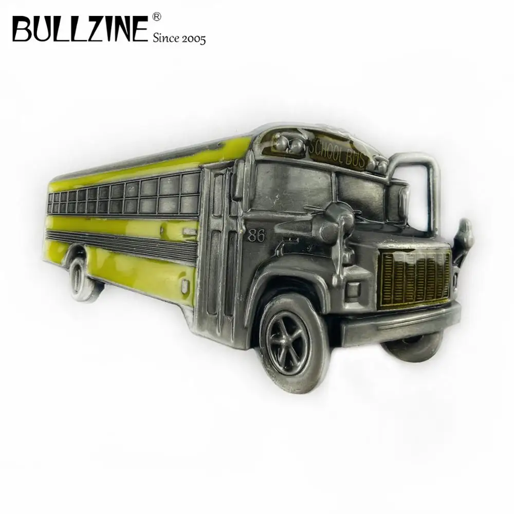 В Bullzine школьный автобус пряжки ремня с оловянной отделкой FP 03249 длительное