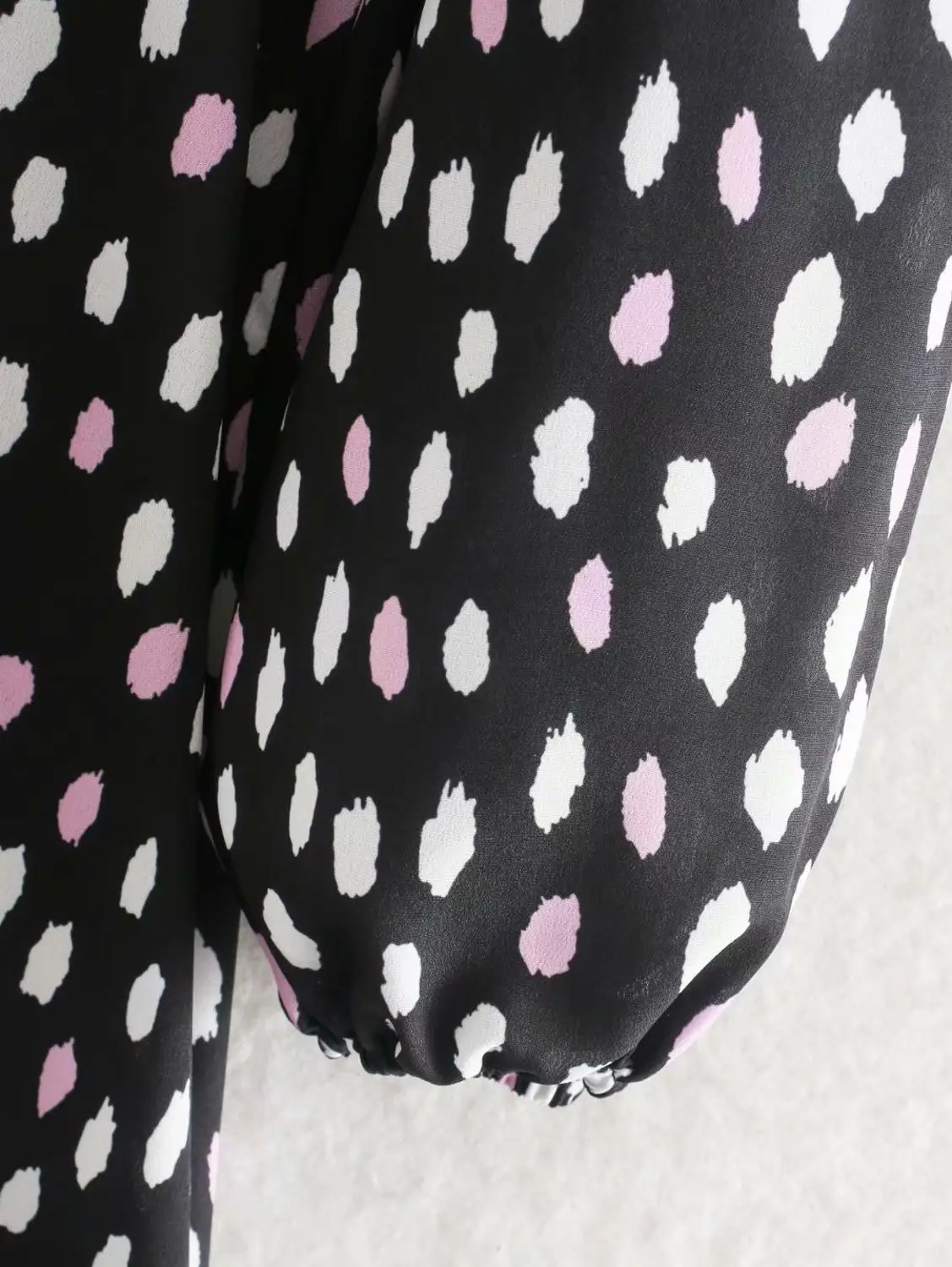 Женское винтажное мини-платье с запахом v-образным вырезом и принтом длинным