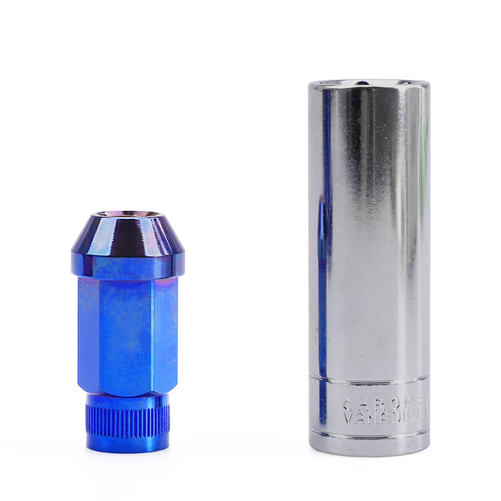 20 шт Bluing цвет M12* 1,5 рифлёные гайки аксессуары JDM длина 50 мм 7075-T6 Алюминиевый конический вкладыш гайки колеса