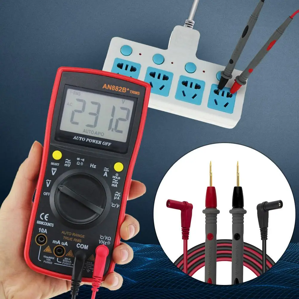 

Anti-skid Multimeter Pens ABS Silicone Flame Universal Digital Lead Probe Wire 1000V 20A Ammeter Tool for Electricity