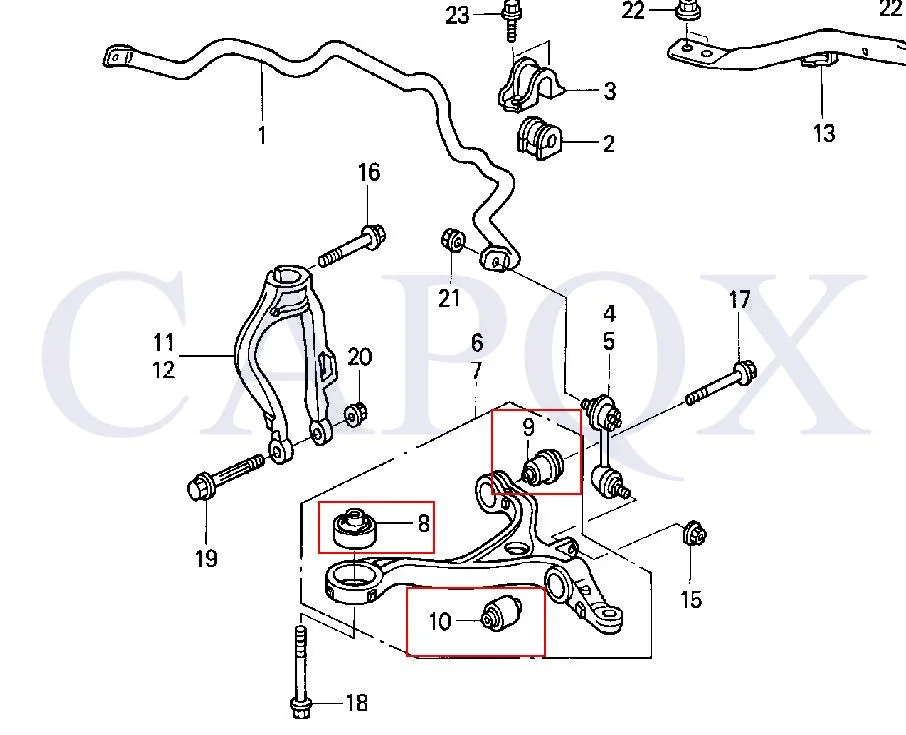 CAPQX для ACCORD CM4 CM5 2003 2007 втулка рычага управления Соединительный кронштейн SUB ASSY 51391