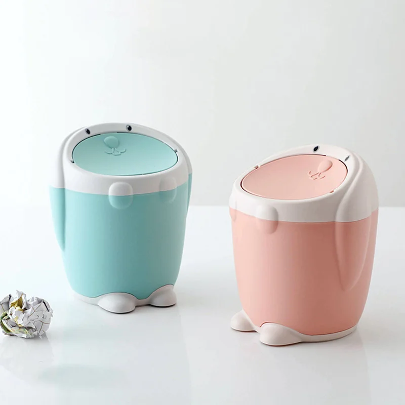 Настольная мини-корзина для мусора креативный контейнер с крышкой кухни