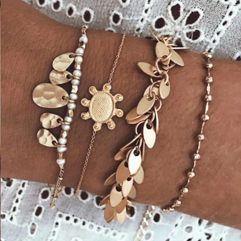 Женские винтажные браслеты с кисточкой Tocona из розового золота в стиле бохо