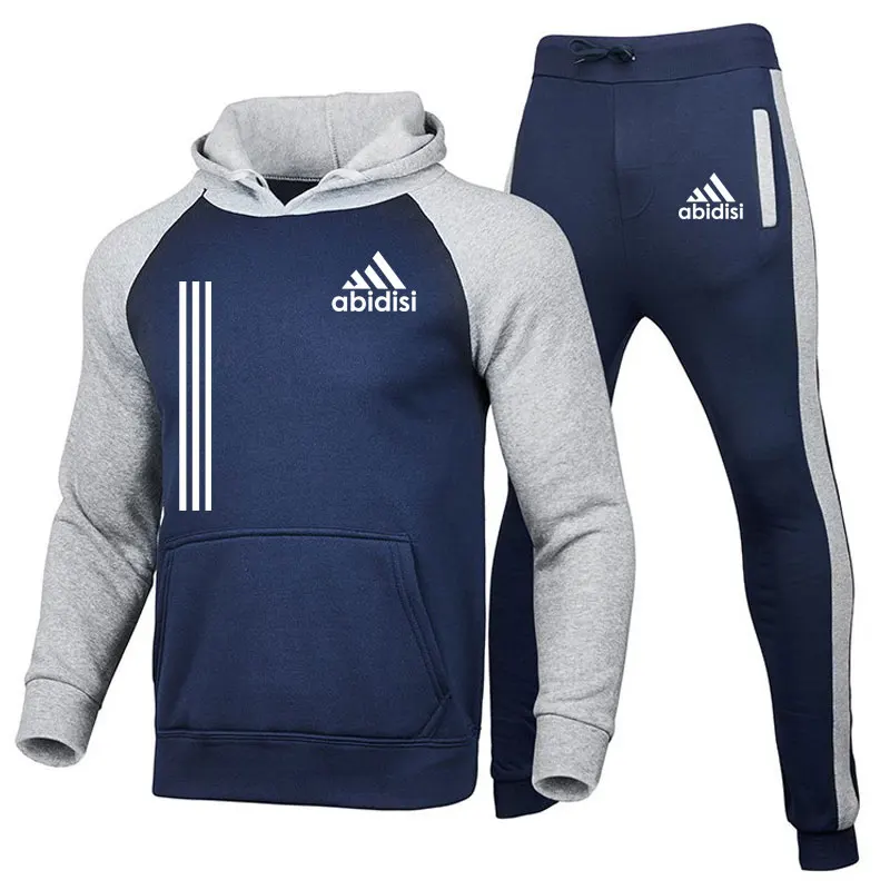 

Men's Sportswear Hoodie + Pants Jogging Sweatpants Suit Winter Fleece Jogging Sports Suit Sweatshirt Pullover Fashion 2022