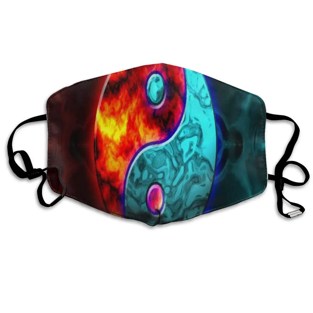 

Face Mask Yin Yang Fire and Water Vintage Cycling Half Face Earloop Dust Mask for Woman