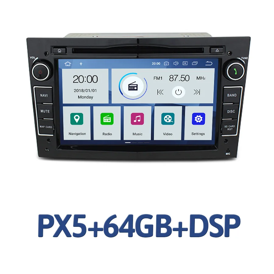 PX5 Black 64G DSP PX6 Android 9,0 6 ядерный 4 Гб ОЗУ 64 Гб ПЗУ автомобильный dvd-плеер радио для Opel Zafira Vectra Antara Astra H G Combo Corsa Meriva Vivaro - Цвет: PX5 Black 64G DSP