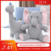 1pc baby rattle amigurumi stuffed plush toys soft elephant plush doll handmade montessori toy knitted animal rattle doll gifts