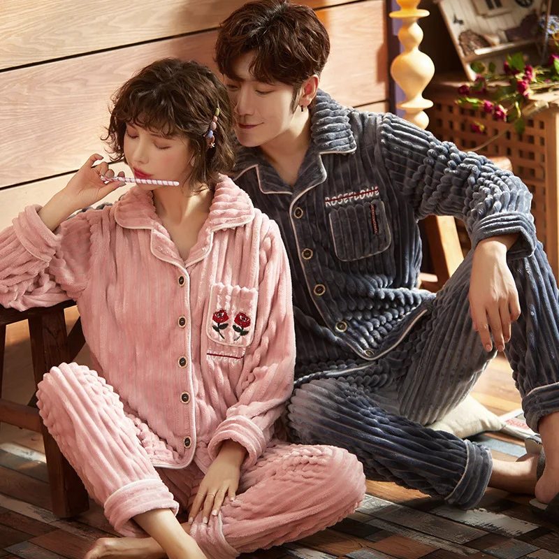Новинка Осенние Теплые женские пижамные комплекты одежда для сна фланелевые
