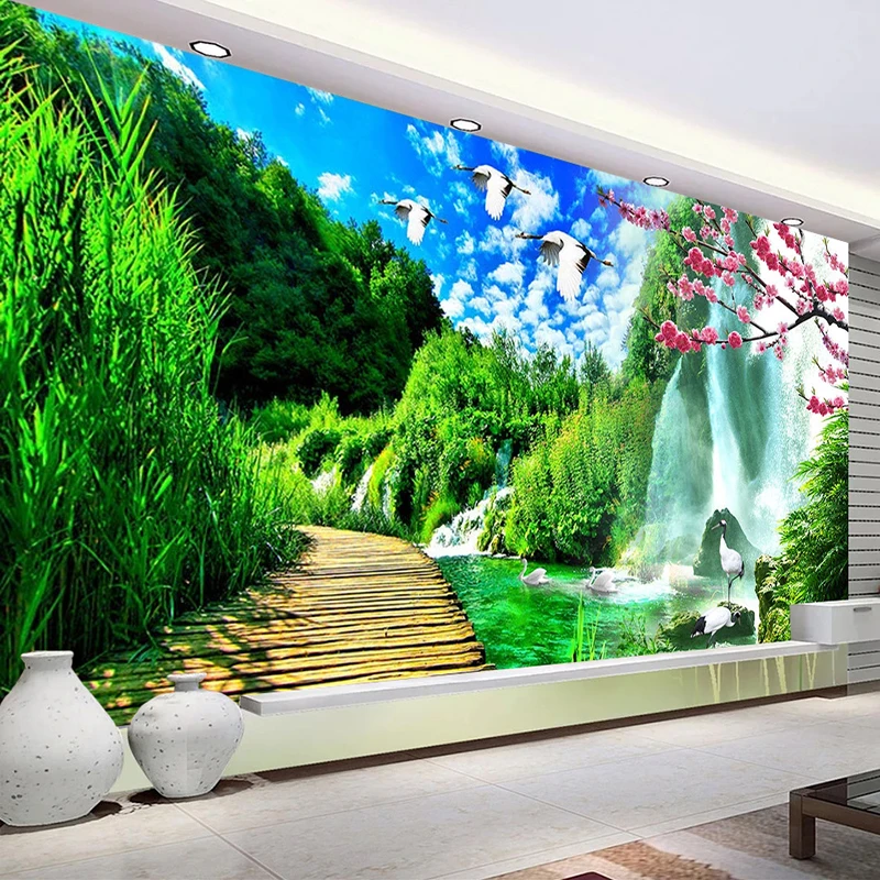 Настенные обои на заказ природный пейзаж 3D постер водонепроницаемая холщовая