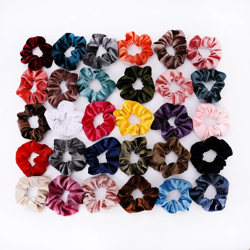 

Korean Velvet Hair Band Hair Band Elastic Hair Band Solid Color Lady Girl Headdress Ponytail Hair Clip 33Colors