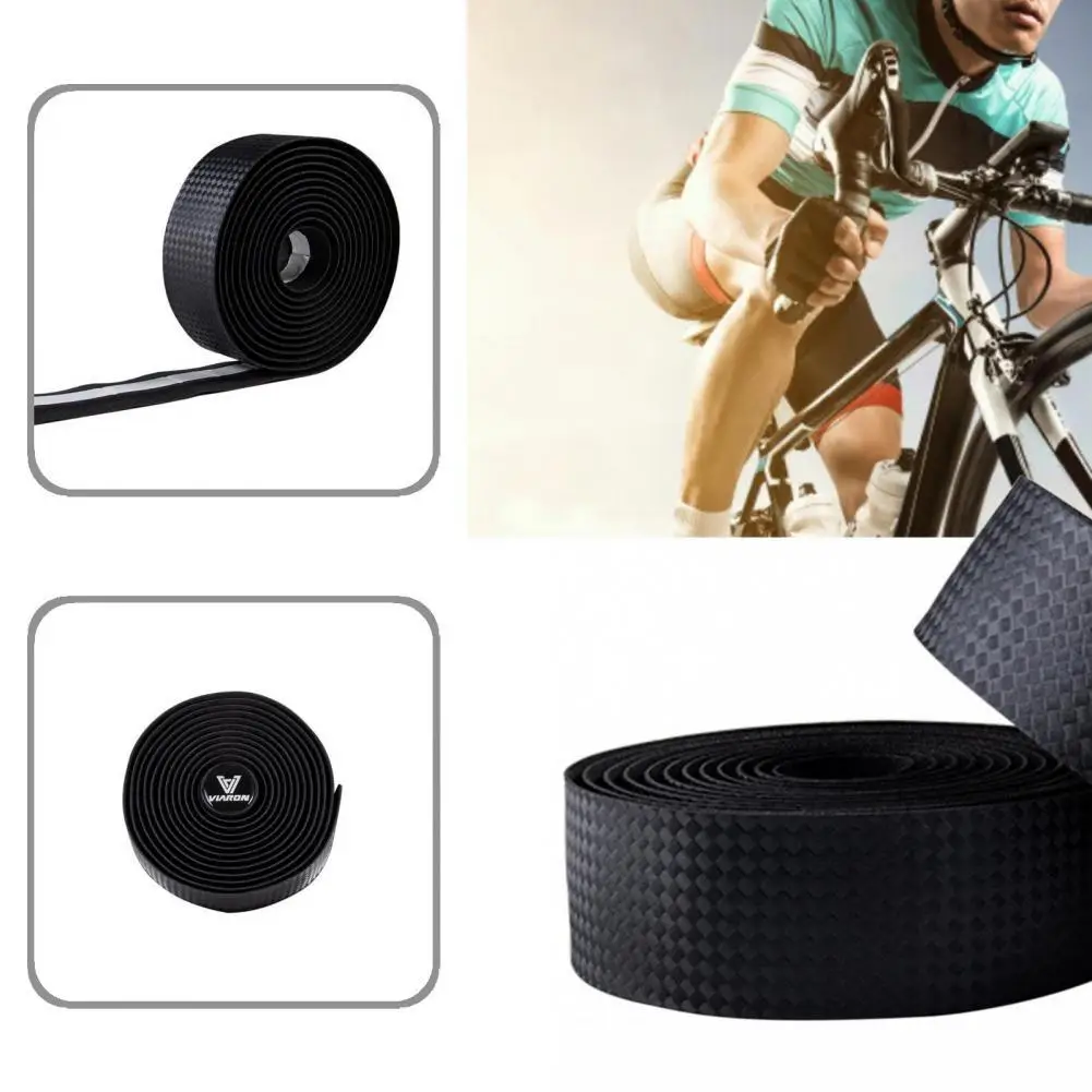 

1 Pair Stable Weave Textured Polyurethane Bar Tape Sweat-absorbent Bike Handle Tape Anti-skid for Road Bicycle