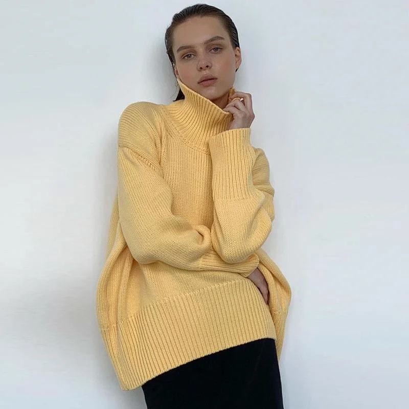 Вязаный Модный женский свитер облегающий стильный Свитер оверсайз пуловер