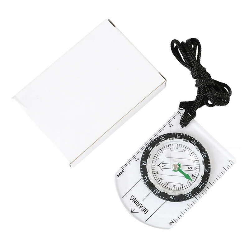 

Mini Professional Compass Map Scale Ruler Outdoor Hiking Camping Travel Cycling Scouts Military Compass Navigation Survival Tool