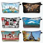 Чехол для косметики с картой мира Effie Tower, модные женские косметички, Дамская дорожная сумка для хранения, органайзеры для косметики для девушек, чехол для косметики