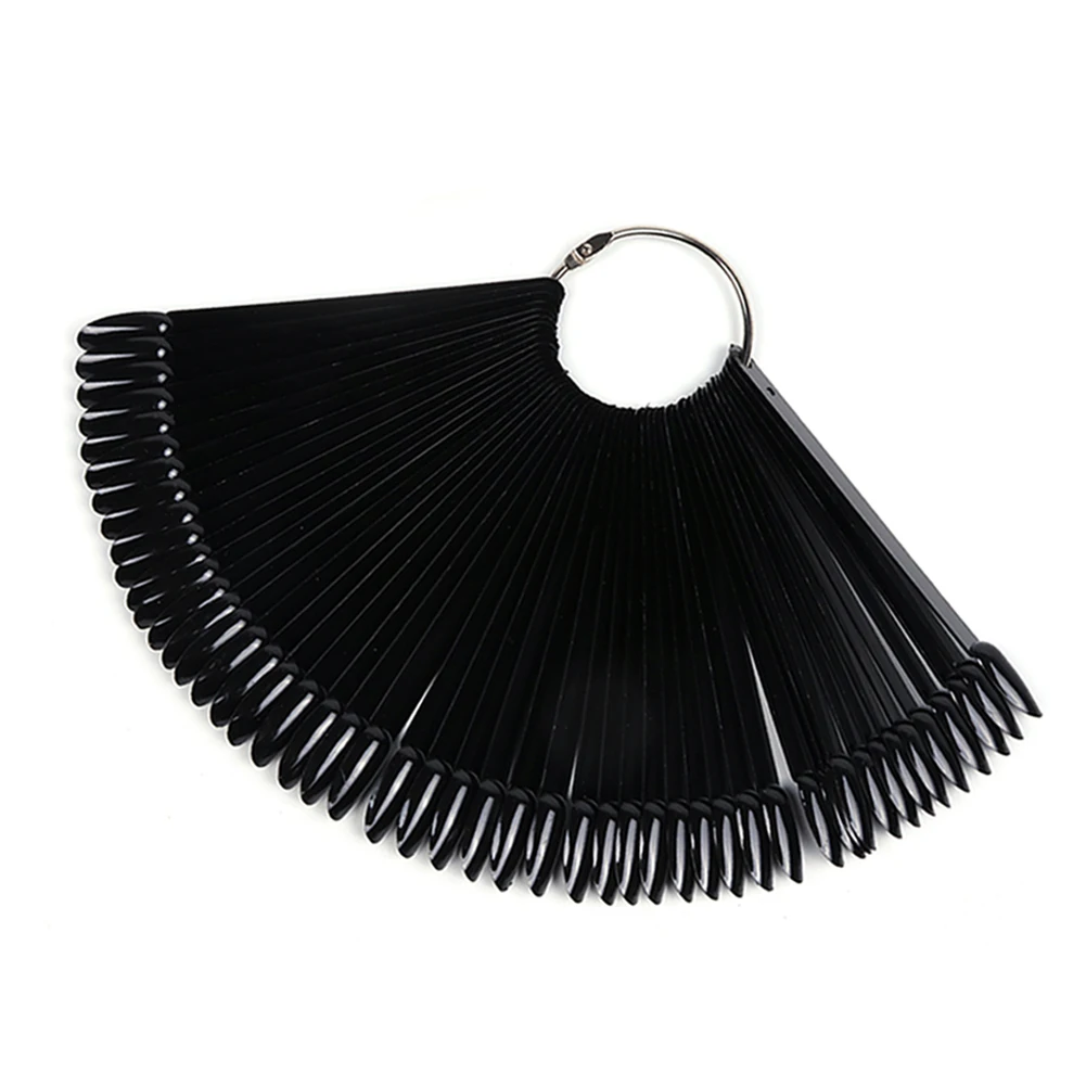 50pcs False Nail Tips Display Oval Chart Color Card With Ring Practice Stand Board UV Gel Manicure Polish Palette Tool Acrylic | Красота и