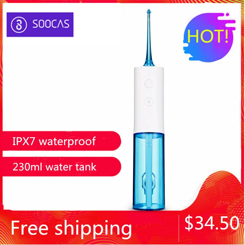 SOOCAS W3 ирригатор для полости рта портативный водный зубной Флоссер струя воды очистки зуба мундштук протез очиститель зубов щетка