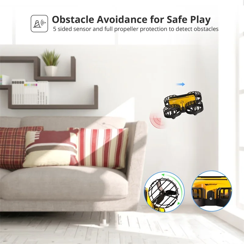 Мини-Дрон детский с дистанционным управлением и препятствиями HS450 | Игрушки хобби