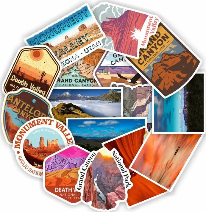 

10/30/50pcs Geographical Features Canyon Water Cup Skateboard Notebook Helmet Mobile Phone Dumb Film Car Decoration Diy Kids