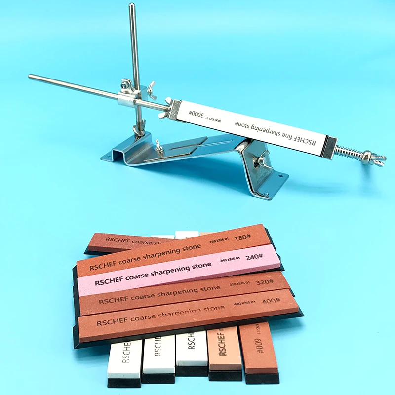 

[ 6 pcs set ] Fixed angle grinder professional sharpening stone sets RSCHEF With Base kitchen gadgets knives accessories240#2000