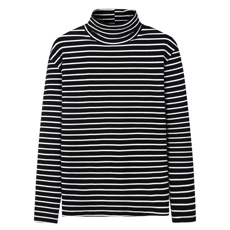 Мужской Полосатый пуловер с высоким воротником осенний и зимний мужской тонкий