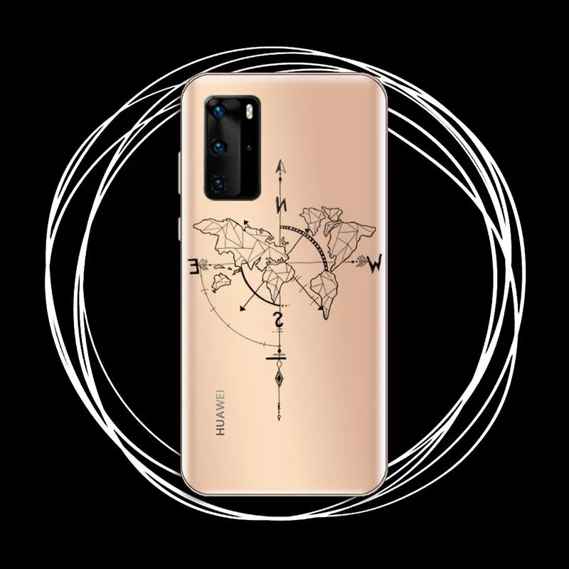 

Airplane world map line Phone Case Transparent for Huawei P20 P30 P40 honor 8 10i P smart 2019 Samsung A71 A21S S10 20 plus