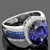exquisite blue crystal stone rings for women match luxury little zircon wedding anniversary fashion female 2020