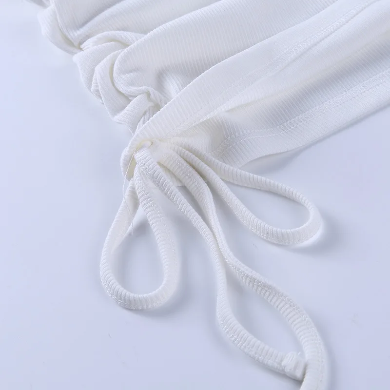 

Fahion Women Solid Mini Dress Drawstring Long Sleeve Skinny Bodycon Clubwear Party Night Female Vestido