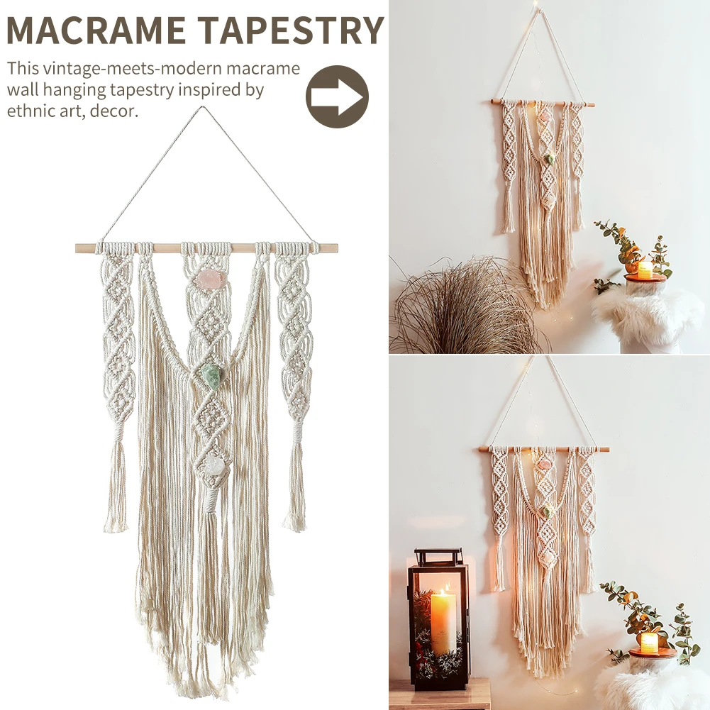 

Wall Hanging Macrame Tapestry Living Room Bedroom Home Decor Hand Woven Background Apartment Minimalist Gift Romantic Dorm Craft