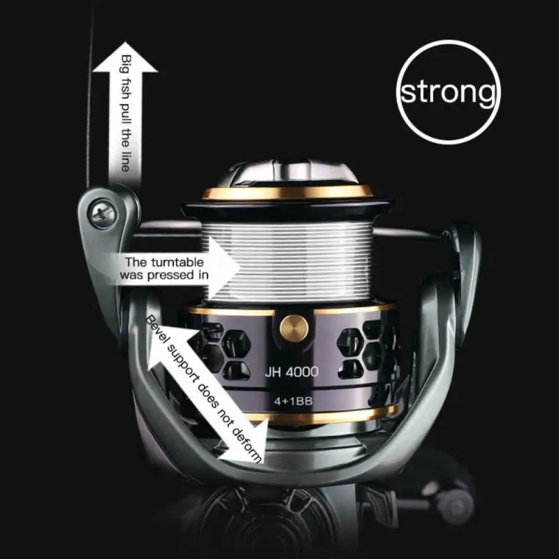

New Double Metal Spool Fishing Reels Spinning Reel JH3000 4000 Max8KG Drag High Speed Carp Spinning Reels Saltwater Reel Fishing