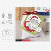 santa claus metal cutting dies and stamps 2020 diy scrapbooking stencils die cut cutter card embossing silicone clear stamp
