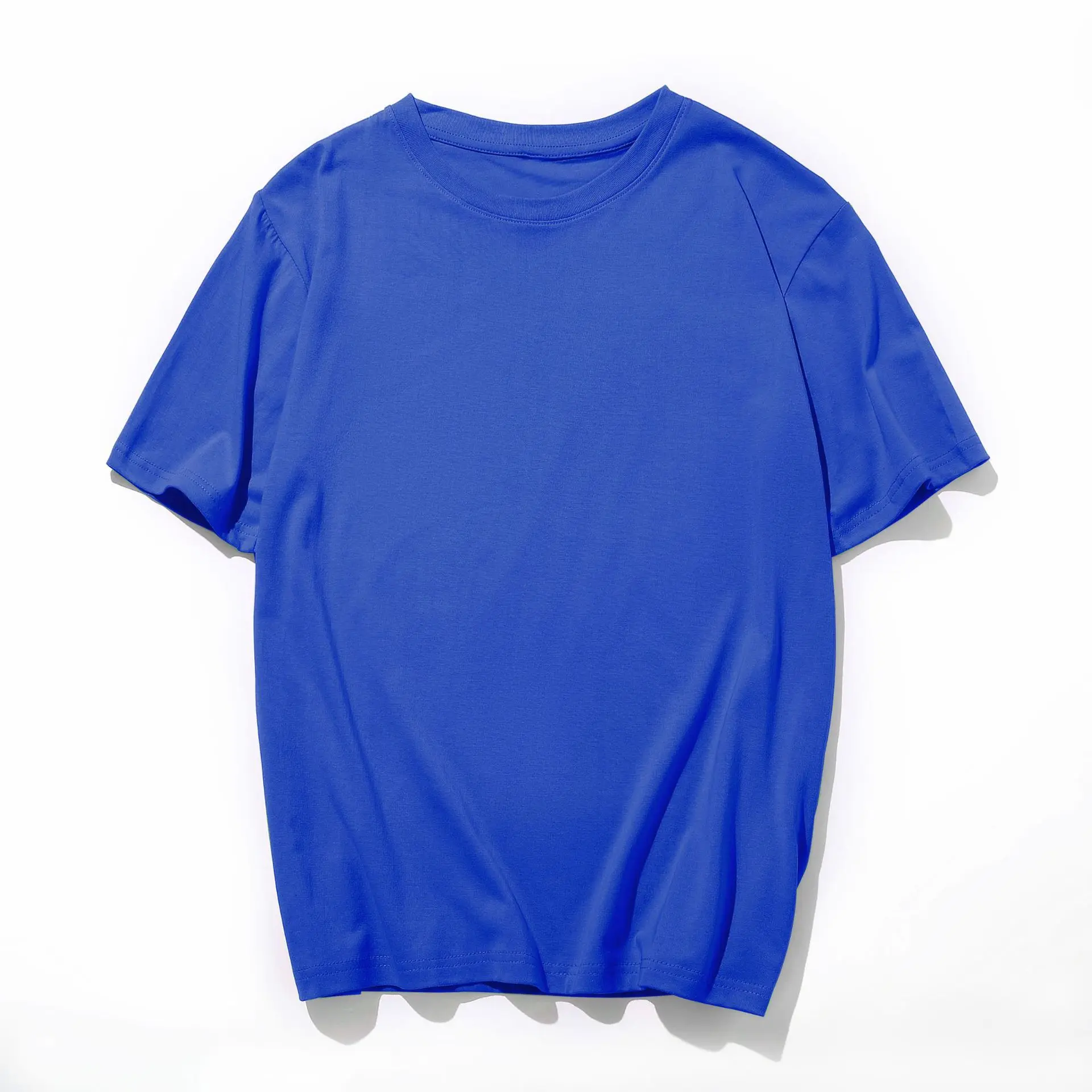 

Cotton men's short sleeve T-shirt bottom top loose and versatile solid round neck