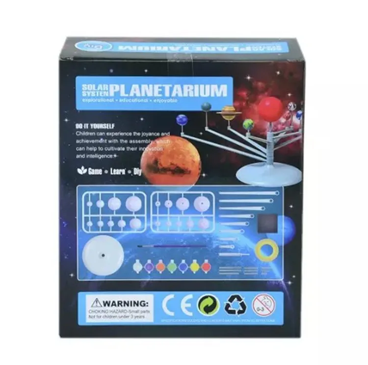 

[Funny] Education toys learning DIY planet Solar System Planetarium puzzle toy Assemble, paint and learn Teaching props model