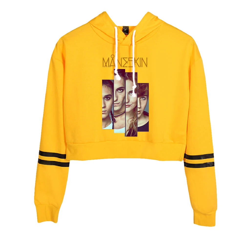 

Maneskin sweatshirt ladies loose hooded short Harajuku hoodie tops