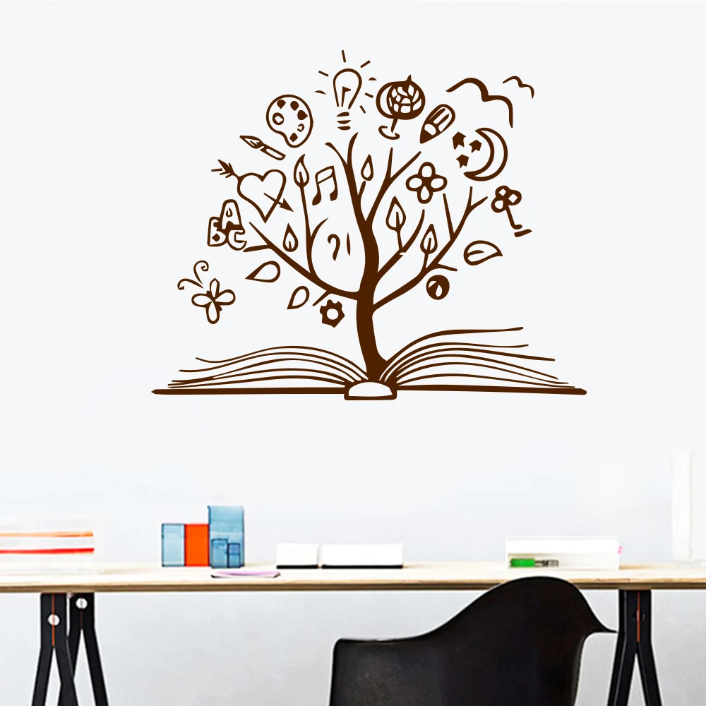 Новинка 2019 наклейка на стену с изображением дерева для книг библиотеки школы