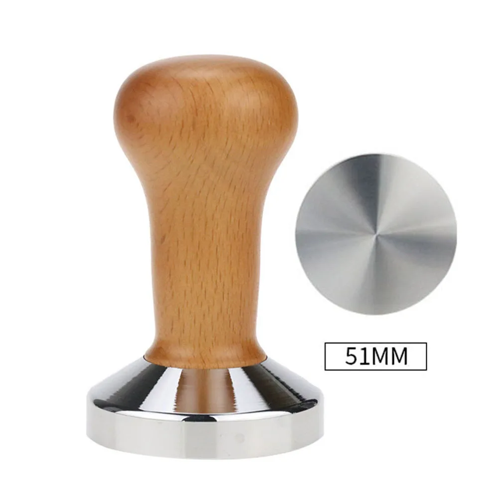 51 мм/58 мм кофемолка деревянная ручка Бариста Эспрессо кафе ручной работы
