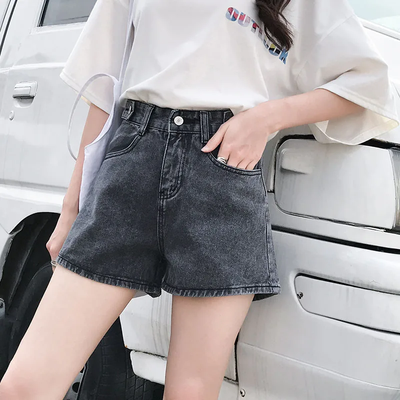 

Women Short Jeans fashion Casual Classic Jeans High Waist 2021 New Summer Wide Leg Women Denim Shorts Streetwear Plus Size Jeans