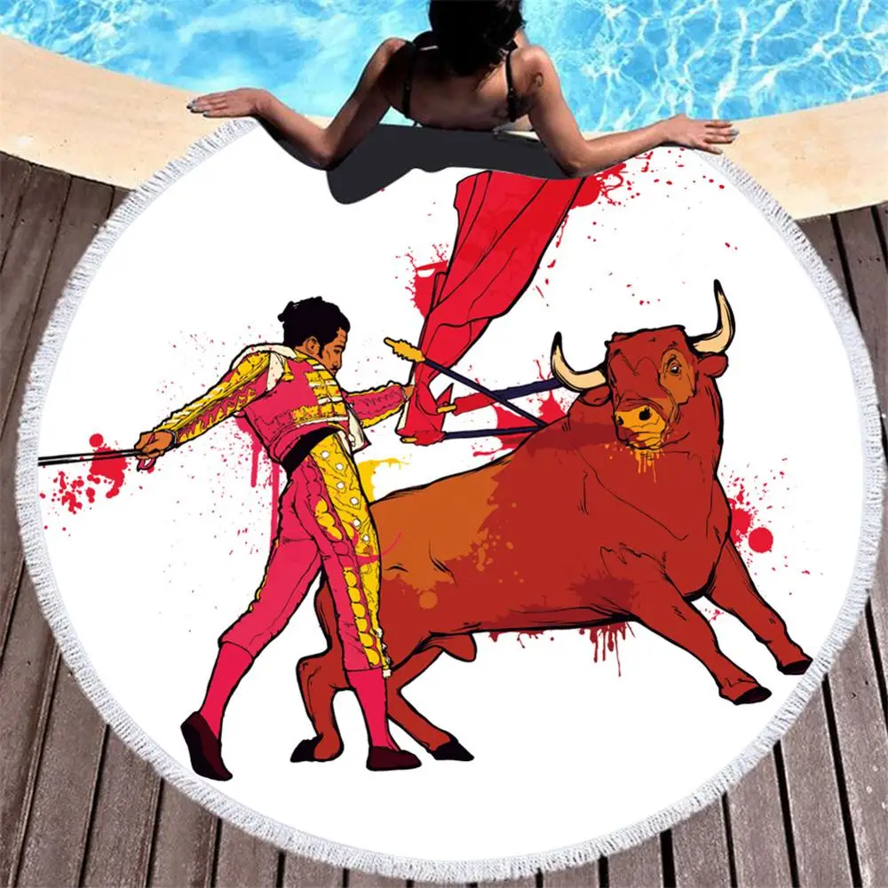 Мультфильм фрукты круглый пляжное банное полотенце из микрофибры Полотенца для