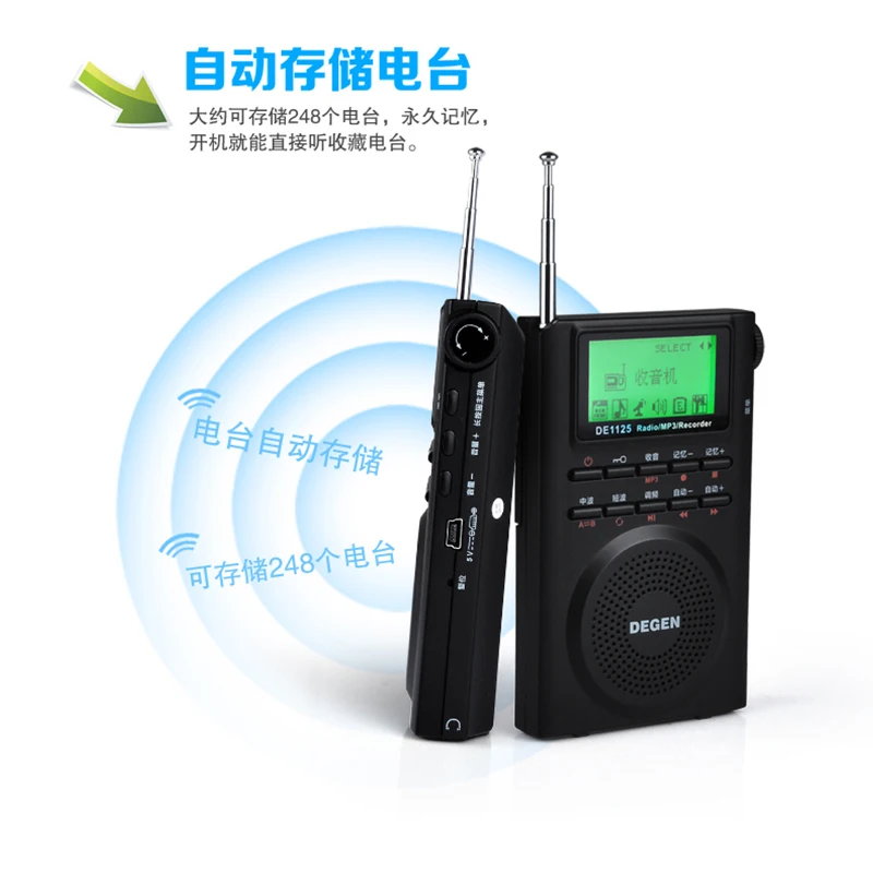 DEGEN DE1125 радио FM AM MW и SW многополосные MP3 электронной цифровой радиоприемник 4 Гб