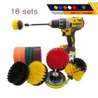 18 set drill brush attachments set cleaning for drill shower tile and grout electric plastic round