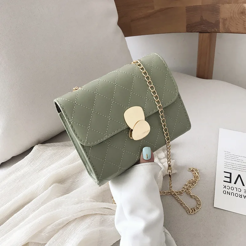 

Bag female 2020 new small square bag Korean version of the wild fashion chain bag niche foreign style diamond crossbody bag